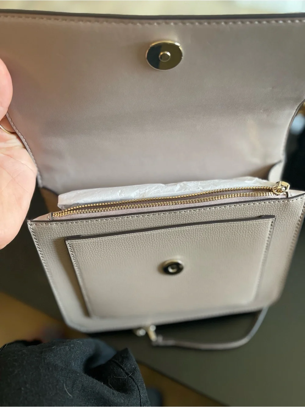 kate spade Pebbled Leather Chain Crossbody Bag - Taupe